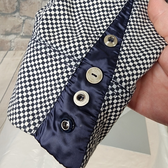 Sportalm Indian Rhapsody Fitted Bomber Jacket Navy White Checker Size 36/Small - Picture 10 of 16